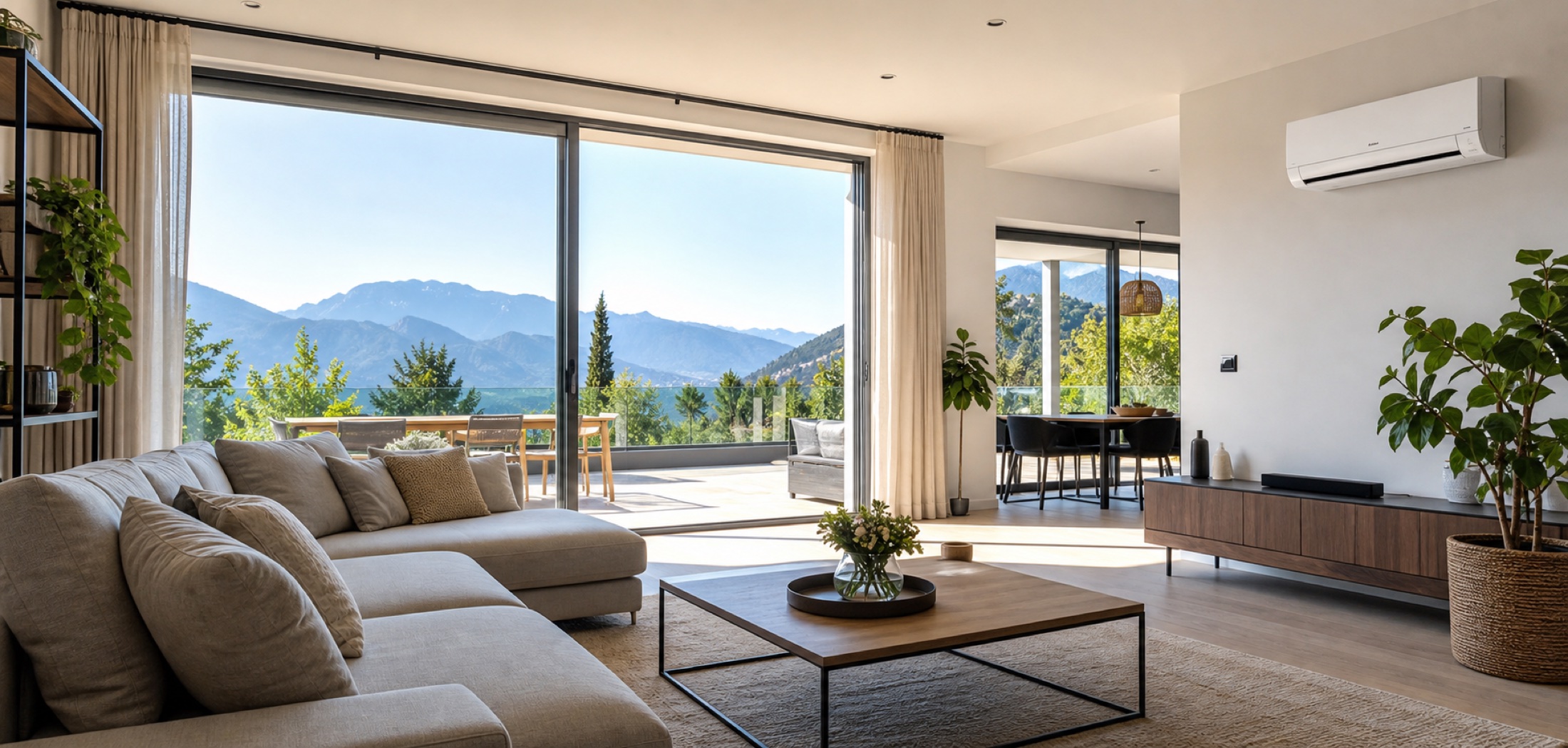 Climatisation réversible dans un intérieur moderne