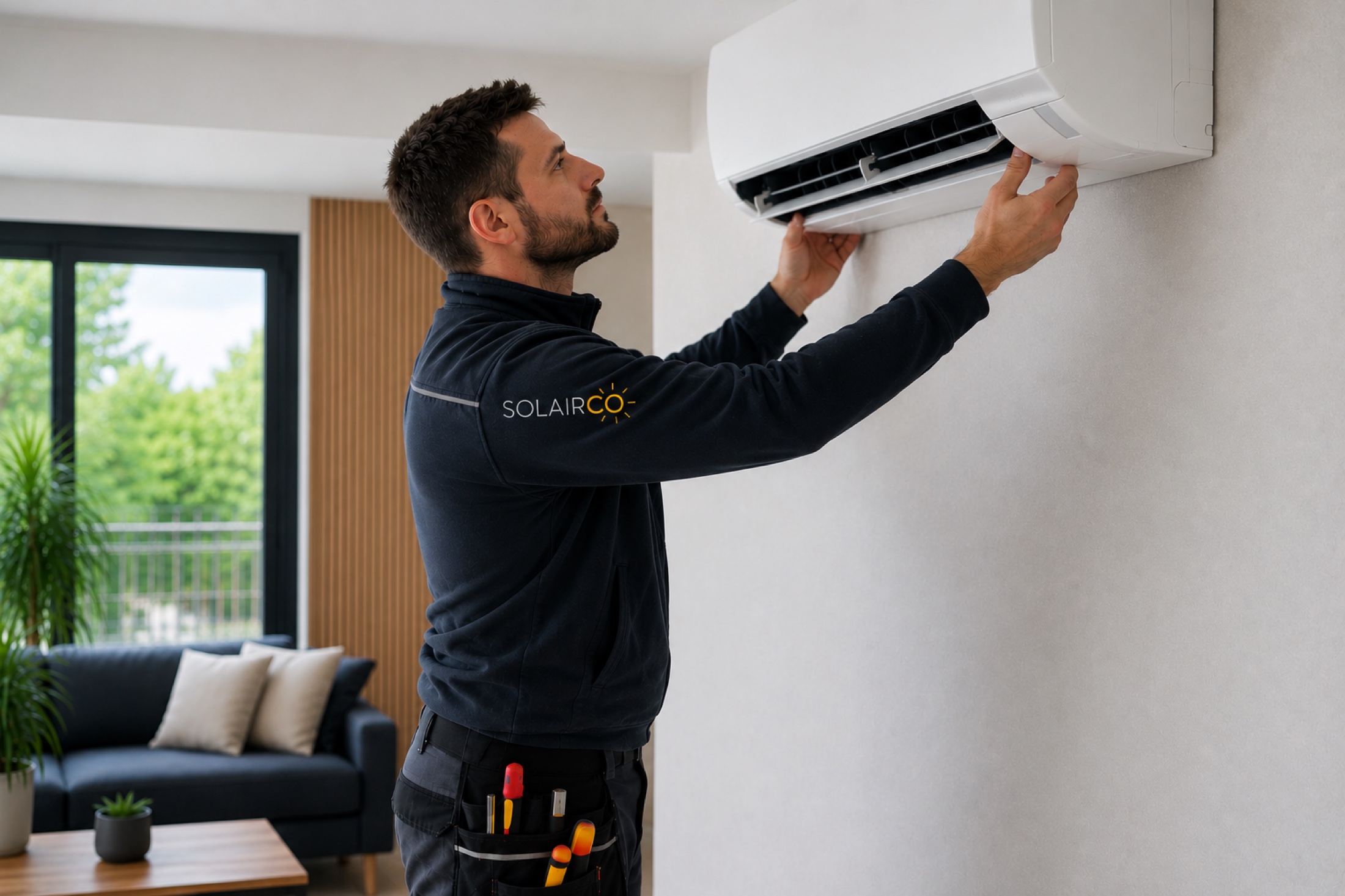 Technicien SOLAIRCO lors d'une installation
